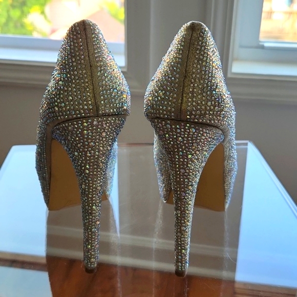 Steve Madden rhinestones and crystal ultra high heel platform shoes - Picture 3 of 12